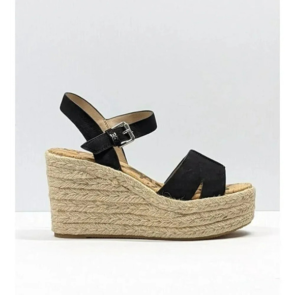 Sam Edelman Women's Maura Espadrille Wedge Sandals Black Size 9.5 M (MSRP $130) - Picture 3 of 12